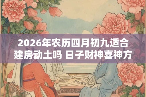 2026年农历四月初九适合建房动土吗 日子财神喜神方位 2026年农历四月初九适合建房动土吗 日子财神喜神方位