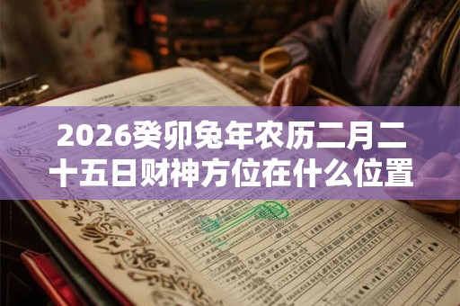 2026癸卯兔年农历二月二十五日财神方位在什么位置? 2026癸卯兔年农历二月二十五日财神方位在什么位置?