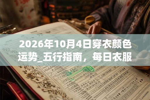 2026年10月4日穿衣颜色运势_五行指南，每日衣服颜色幸运色