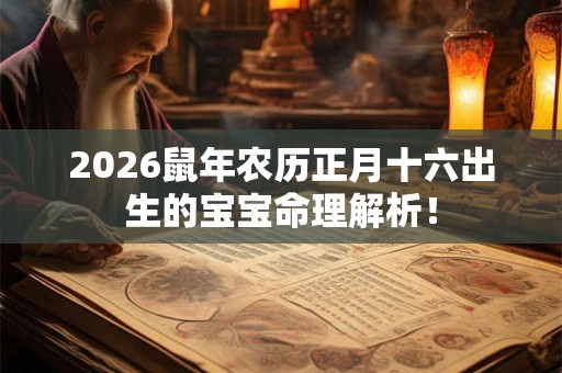 2026鼠年农历正月十六出生的宝宝命理解析！