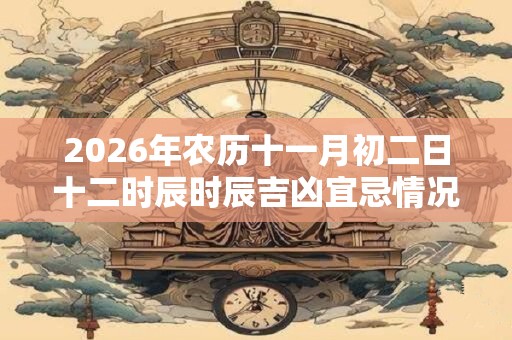 2026年农历十一月初二日十二时辰时辰吉凶宜忌情况一览表 2026年农历十一月初二日十二时辰时辰吉凶宜忌情况一览表