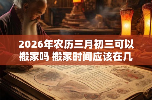 2026年农历三月初三可以搬家吗 搬家时间应该在几点