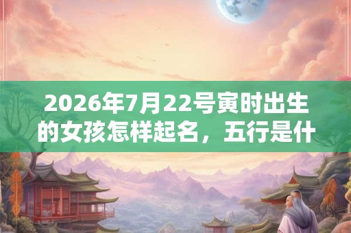 2026年7月22号寅时出生的女孩怎样起名，五行是什么？