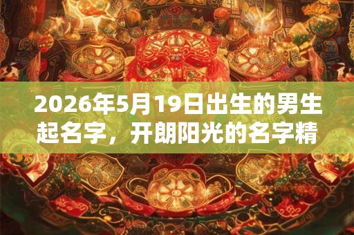 2026年5月19日出生的男生起名字，开朗阳光的名字精选