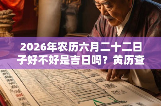 2026年农历六月二十二日子好不好是吉日吗？黄历查询