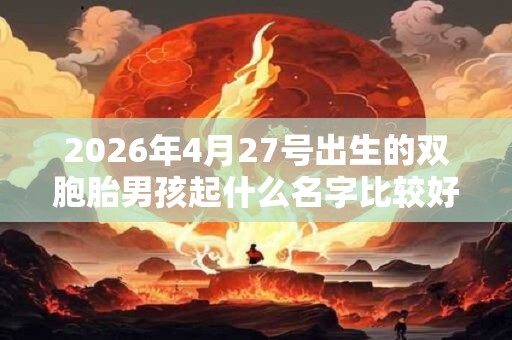 2026年4月27号出生的双胞胎男孩起什么名字比较好，五行属什么