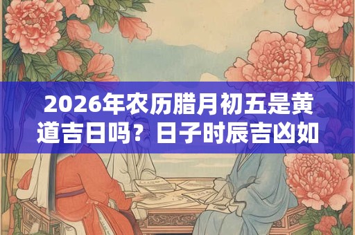 2026年农历腊月初五是黄道吉日吗？日子时辰吉凶如何？