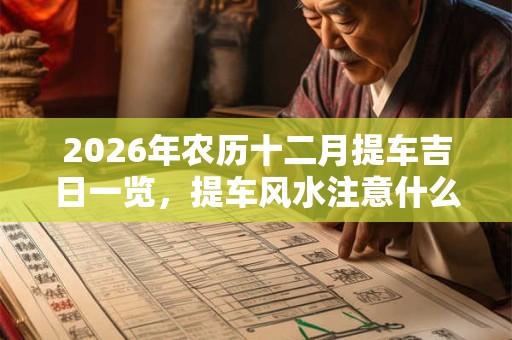 2026年农历十二月提车吉日一览，提车风水注意什么？