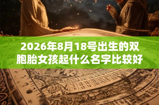 2026年8月18号出生的双胞胎女孩起什么名字比较好，五行属什么？