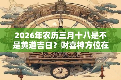 2026年农历三月十八是不是黄道吉日？财喜神方位在哪？