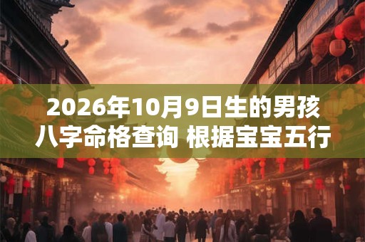 2026年10月9日生的男孩八字命格查询 根据宝宝五行缺失起名字