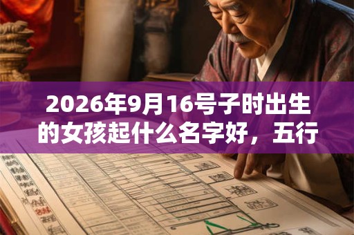 2026年9月16号子时出生的女孩起什么名字好，五行属什么