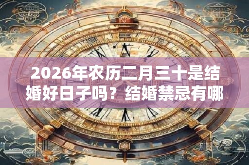 2026年农历二月三十是结婚好日子吗？结婚禁忌有哪些？