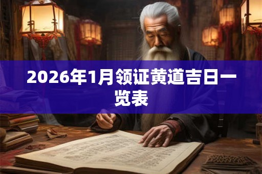 2026年1月领证黄道吉日一览表