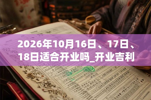 2026年10月16日、17日、18日适合开业吗_开业吉利吗