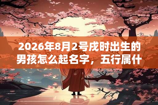 2026年8月2号戌时出生的男孩怎么起名字，五行属什么