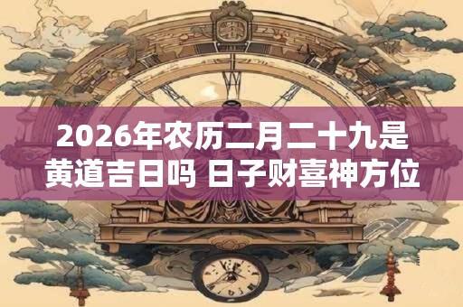 2026年农历二月二十九是黄道吉日吗 日子财喜神方位