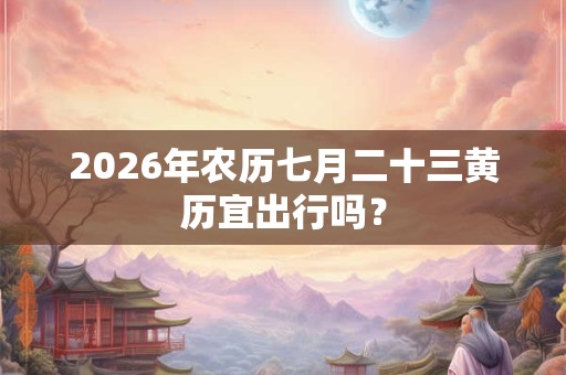 2026年农历七月二十三黄历宜出行吗？