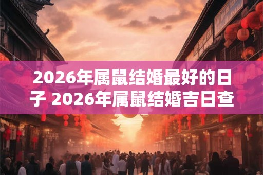 2026年属鼠结婚最好的日子 2026年属鼠结婚吉日查询