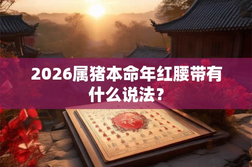 2026属猪本命年红腰带有什么说法？