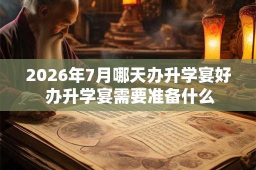 2026年7月哪天办升学宴好 办升学宴需要准备什么