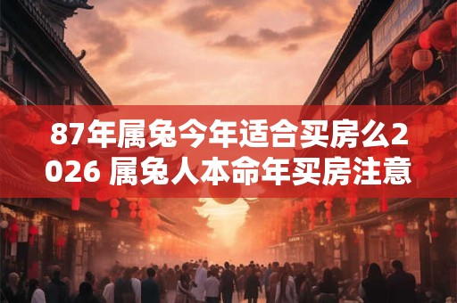 87年属兔今年适合买房么2026 属兔人本命年买房注意事项