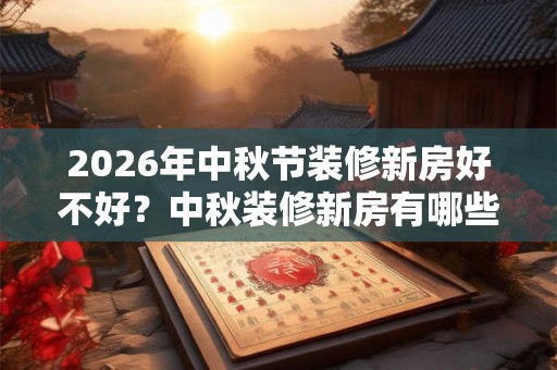 2026年中秋节装修新房好不好？中秋装修新房有哪些注意事项？