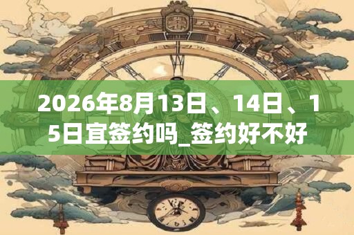 2026年8月13日、14日、15日宜签约吗_签约好不好