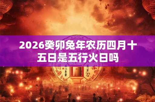 2026癸卯兔年农历四月十五日是五行火日吗