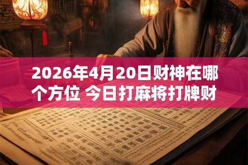 2026年4月20日财神在哪个方位 今日打麻将打牌财运方位！