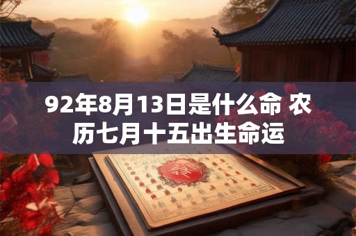 92年8月13日是什么命 农历七月十五出生命运