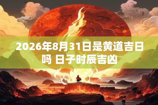 2026年8月31日是黄道吉日吗 日子时辰吉凶