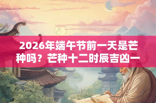 2026年端午节前一天是芒种吗？芒种十二时辰吉凶一览！