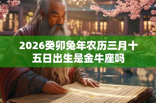 2026癸卯兔年农历三月十五日出生是金牛座吗