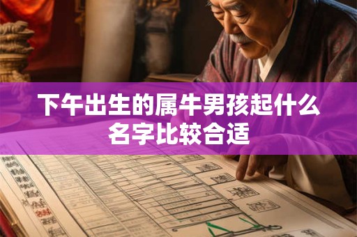 下午出生的属牛男孩起什么名字比较合适