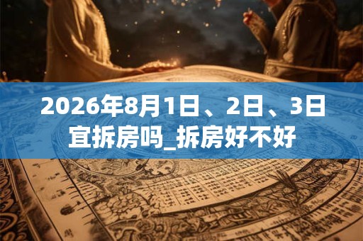 2026年8月1日、2日、3日宜拆房吗_拆房好不好