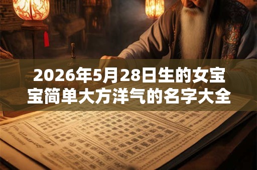 2026年5月28日生的女宝宝简单大方洋气的名字大全