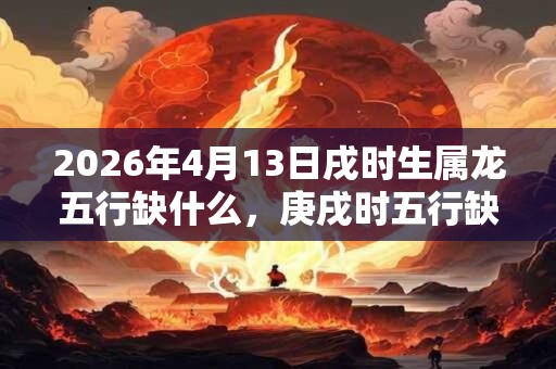 2026年4月13日戌时生属龙五行缺什么，庚戌时五行缺什么
