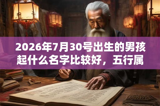2026年7月30号出生的男孩起什么名字比较好，五行属什么