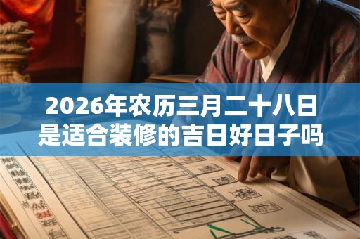 2026年农历三月二十八日是适合装修的吉日好日子吗？