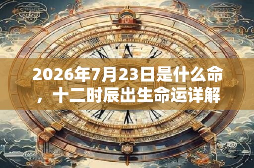2026年7月23日是什么命，十二时辰出生命运详解
