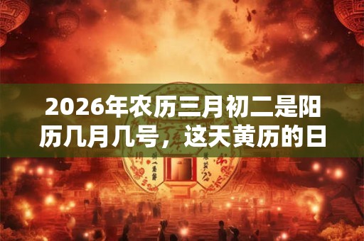 2026年农历三月初二是阳历几月几号，这天黄历的日子怎么样？