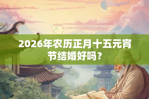 2026年农历正月十五元宵节结婚好吗？
