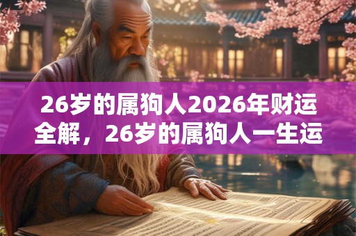 26岁的属狗人2026年财运全解，26岁的属狗人一生运势如何？