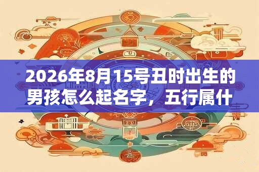 2026年8月15号丑时出生的男孩怎么起名字，五行属什么