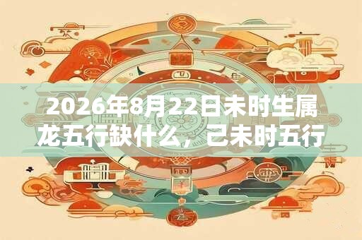 2026年8月22日未时生属龙五行缺什么，己未时五行缺什么