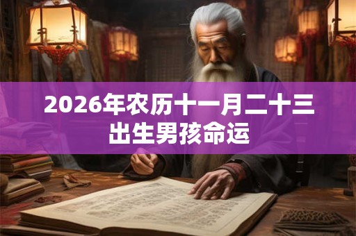 2026年农历十一月二十三出生男孩命运
