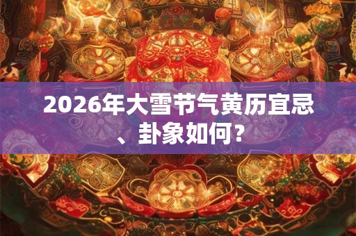 2026年大雪节气黄历宜忌、卦象如何？
