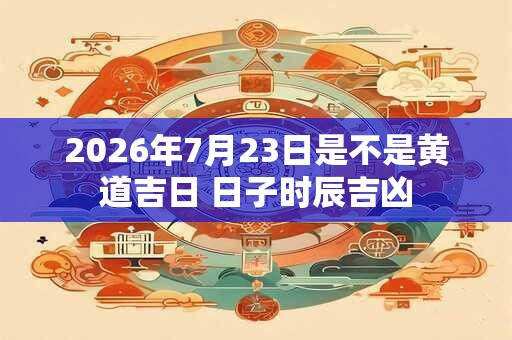 2026年7月23日是不是黄道吉日 日子时辰吉凶