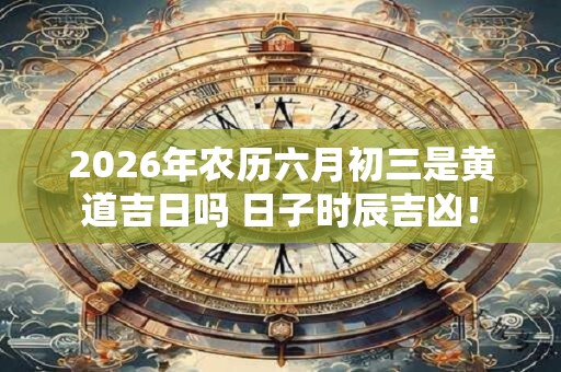 2026年农历六月初三是黄道吉日吗 日子时辰吉凶！